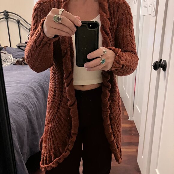 Boho knitted cardigan sweater. - Picture 10 of 10